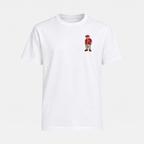 Ferrari Lachs T-Shirt Weiß – Front mit Bruststickerei