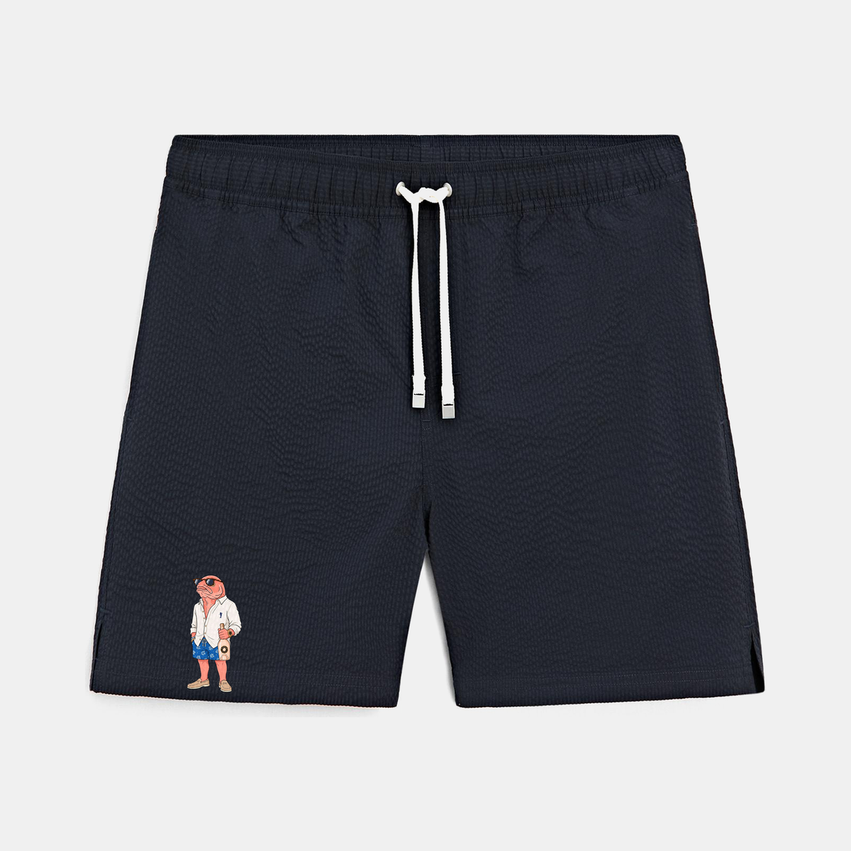 Badehose St. Tropez Lachs Navy — Vorderseite