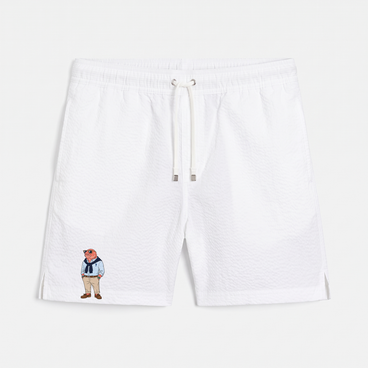 Badehose Sylt Lachs Weiß — Vorderseite
