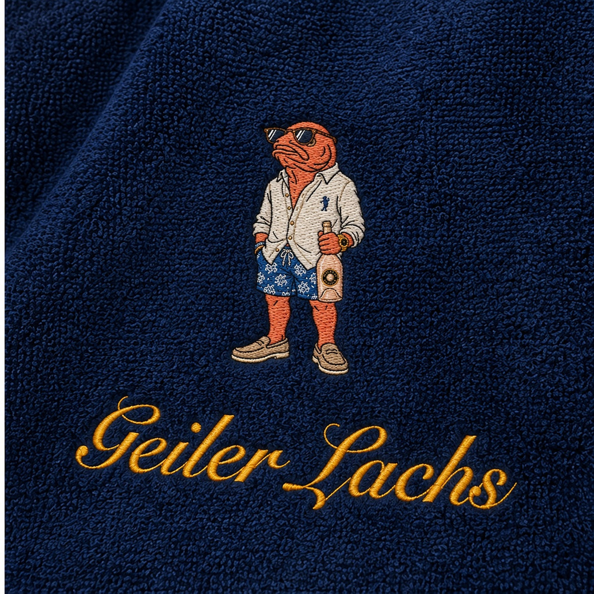 Badetuch St. Tropez Lachs — Stickdetail