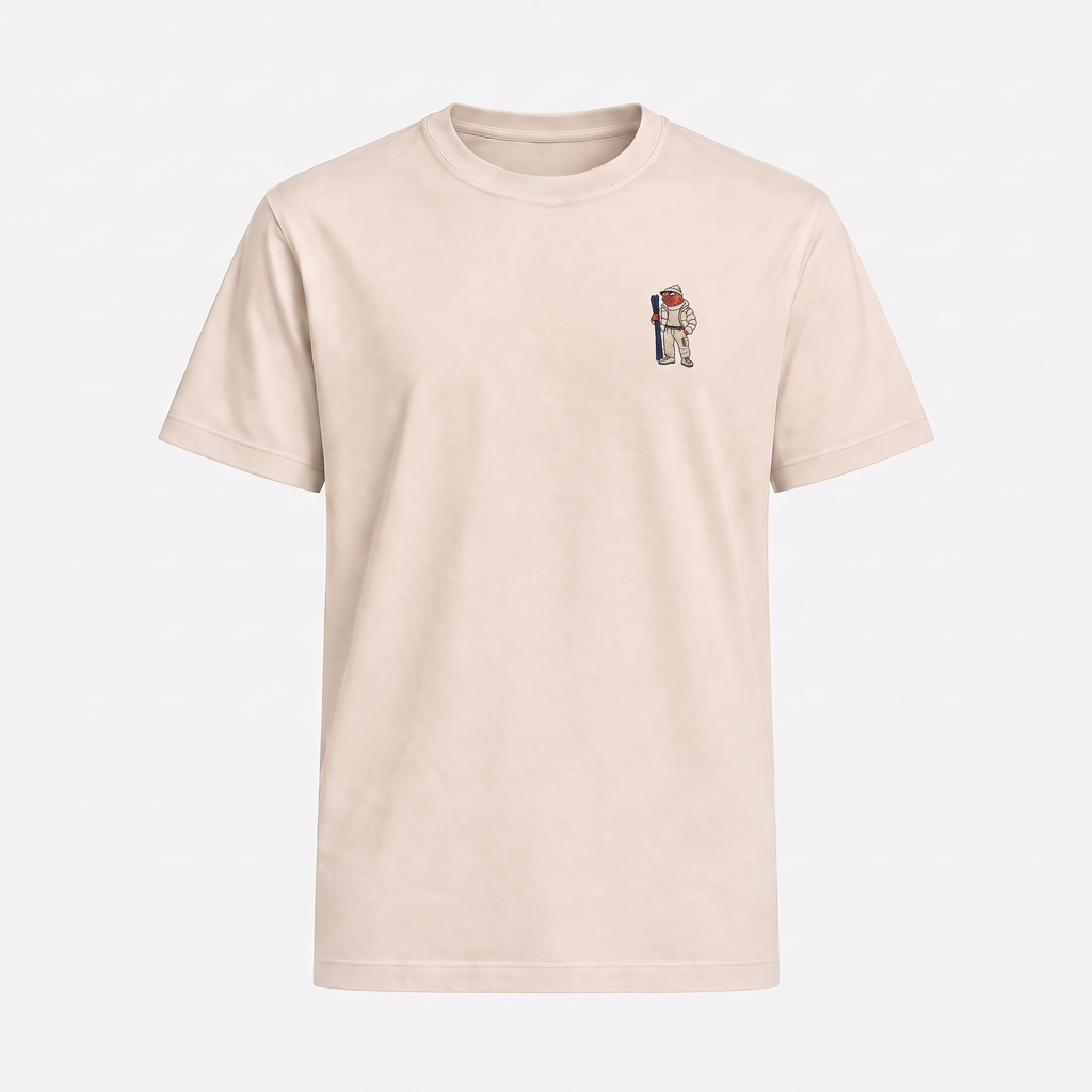 Kitzbühel Lachs T-Shirt Creme – Front mit Bruststickerei