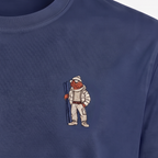 Kitzbühel Lachs – Stickdetail Nahaufnahme Navy