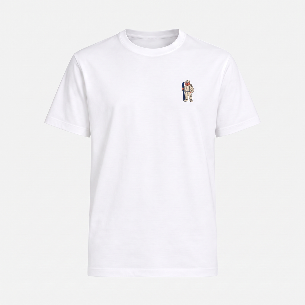 Kitzbühel Lachs T-Shirt Weiß – Front mit Bruststickerei