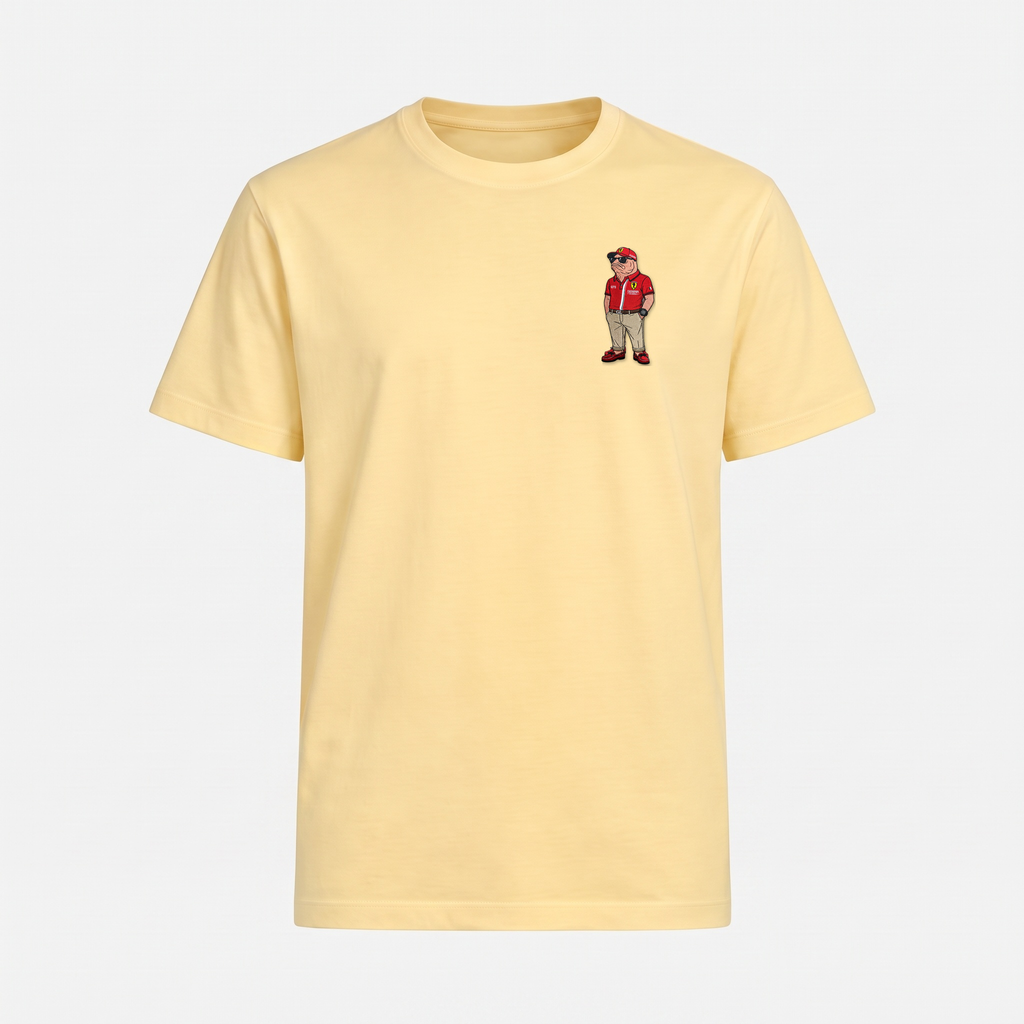 Lachsrari T-Shirt Butter – Front mit Bruststickerei