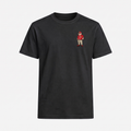 Lachsrari T-Shirt Schwarz – Front mit Bruststickerei