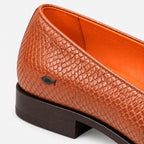 Geiler Lachs Loafer Lachs-Orange — Stickerei Detail