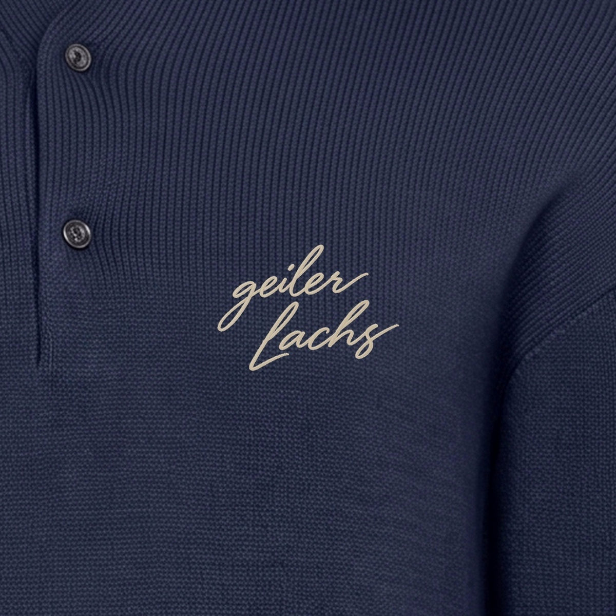 OG Polo (langarm) Navy — Stickerei Detail