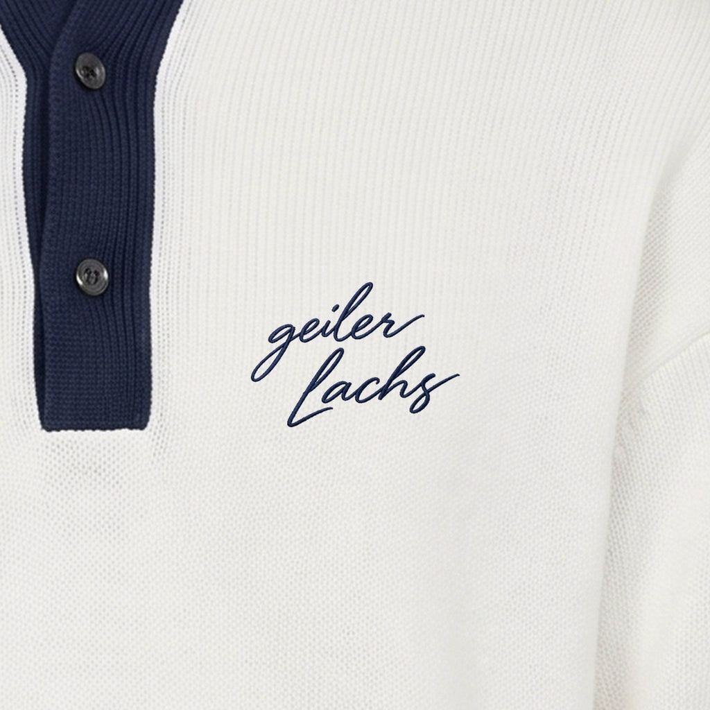 OG Polo (langarm) Weiß — Stickerei Detail