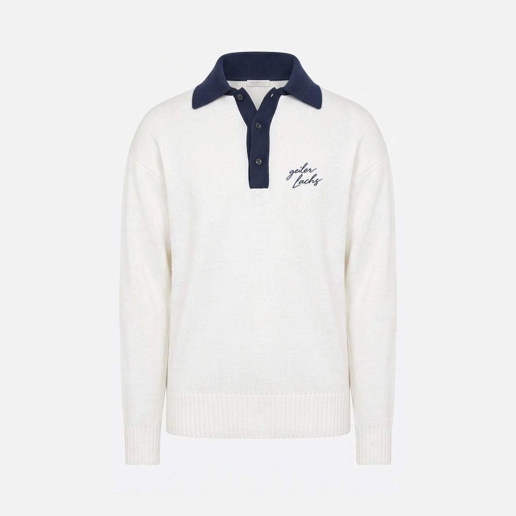 OG Polo (langarm) Weiß — Vorderseite