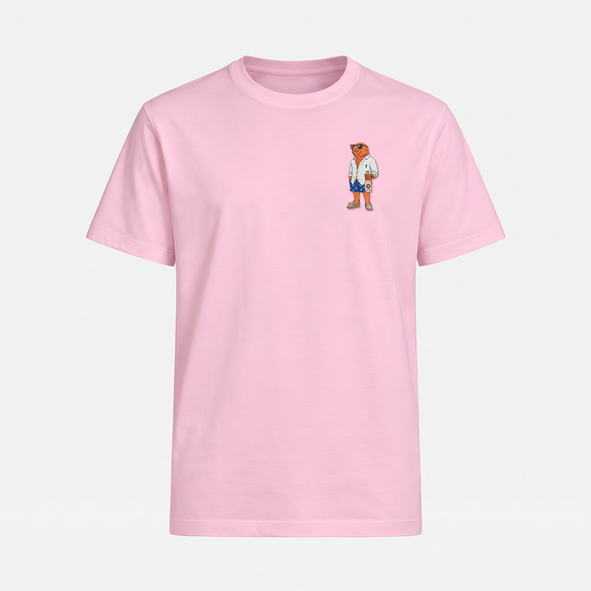 St. Tropez Lachs T-Shirt Rosé – Front mit Bruststickerei