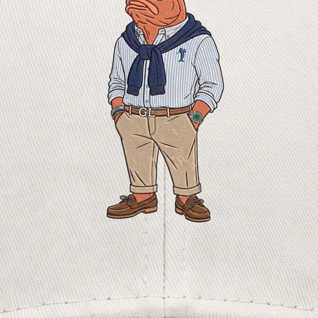Sylt Cap Weiß — Stickerei Detail