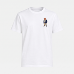Geiler Lachs OG – Weißes T-Shirt Front (Stickerei)