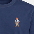 Sylt Lachs – Stickdetail Nahaufnahme Navy